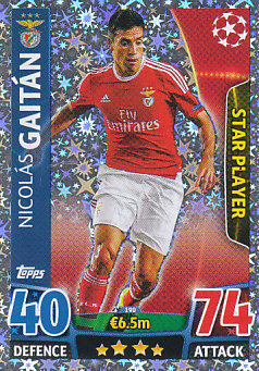 Nicolas Gaitan SL Benfica 2015/16 Topps Match Attax CL Star Player #190